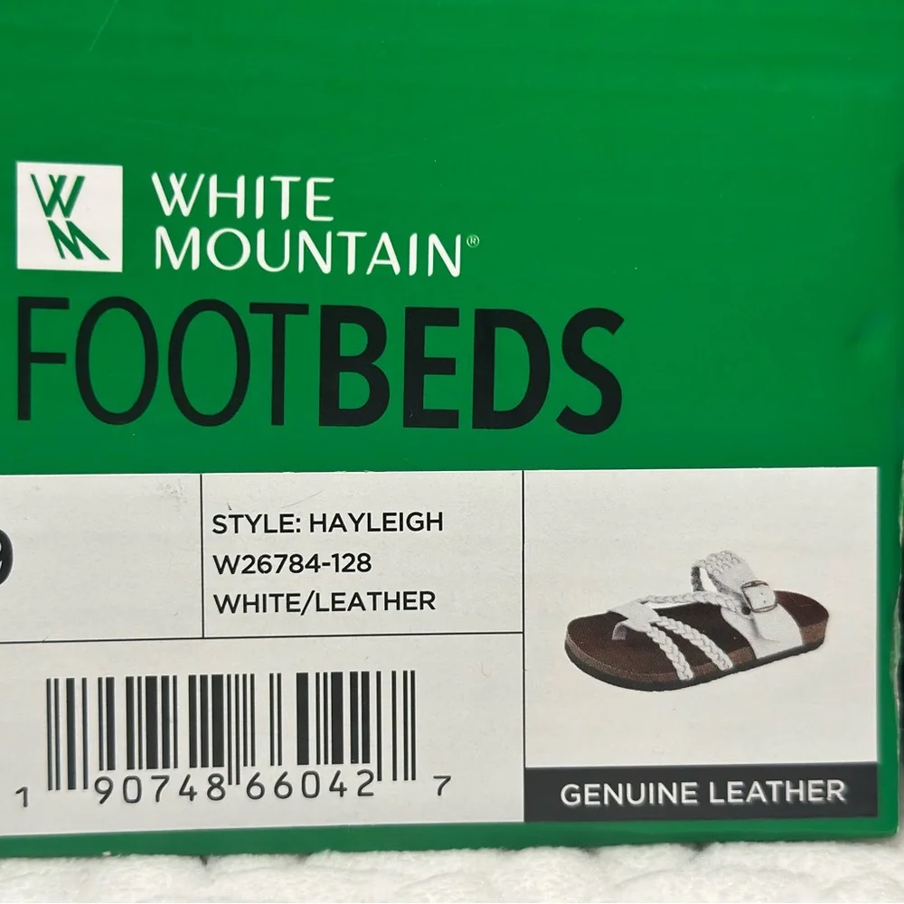 Women’s Genuine Leather Sandals- White and Brown - Picture 4 of 4